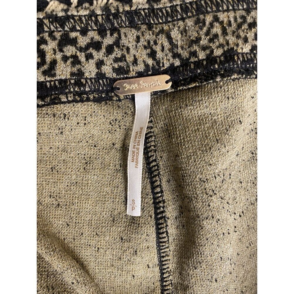 Free People Knit Leggings in Leopard Print Combo Vintage Tan Beige Size SP - Picture 7 of 9